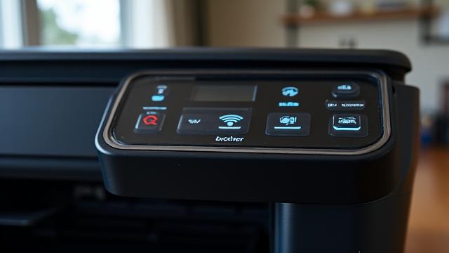 Brother printer with a Wi-Fi symbol, indicating connection issues